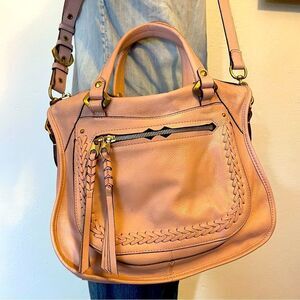 orYANY Sarah bag Blush pink Leather Satchel w/ Braiding Detail